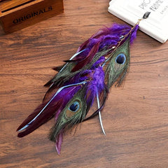 Boho Faux Feather Hairpin Headdress for Women Girls