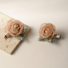 Organza Camellia Hair Claw Bridal Hair Clip Wedding Hair Accessories