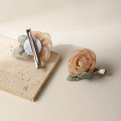 Organza Camellia Hair Claw Bridal Hair Clip Wedding Hair Accessories