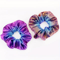 14pcs Holographic Scrunchies Hair Tie Y2K Gradient Laser Hair Rope Bracelet