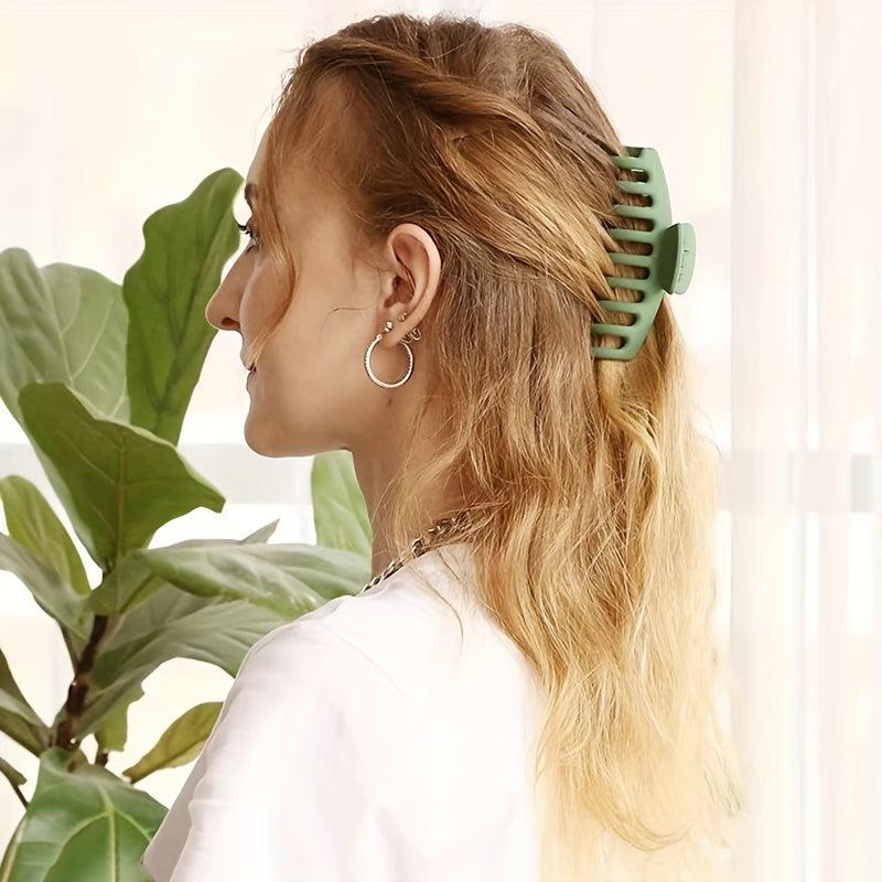 Matte Style Hair Claw Shark Claw Solid Back Head Hair Clip Accessories