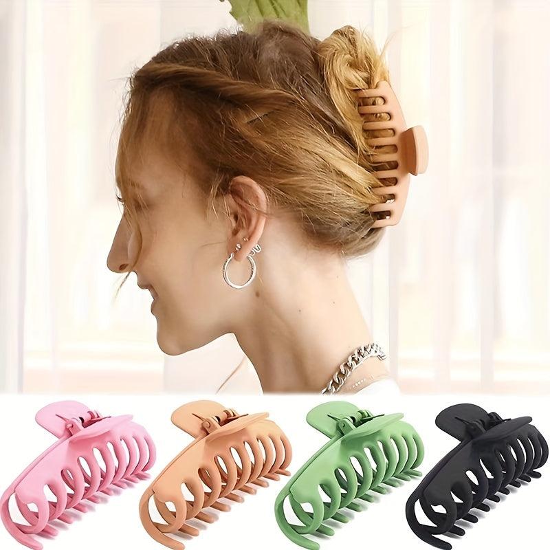 Matte Style Hair Claw Shark Claw Solid Back Head Hair Clip Accessories