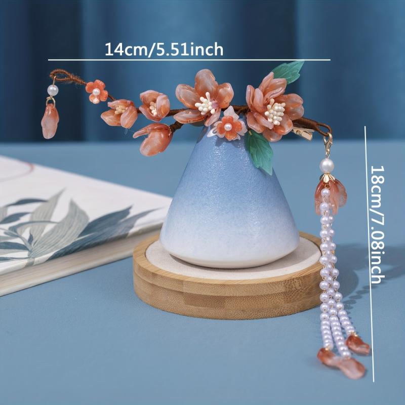 Ancient Style Flower Hair Clip with Tassel