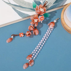 Ancient Style Flower Hair Clip with Tassel