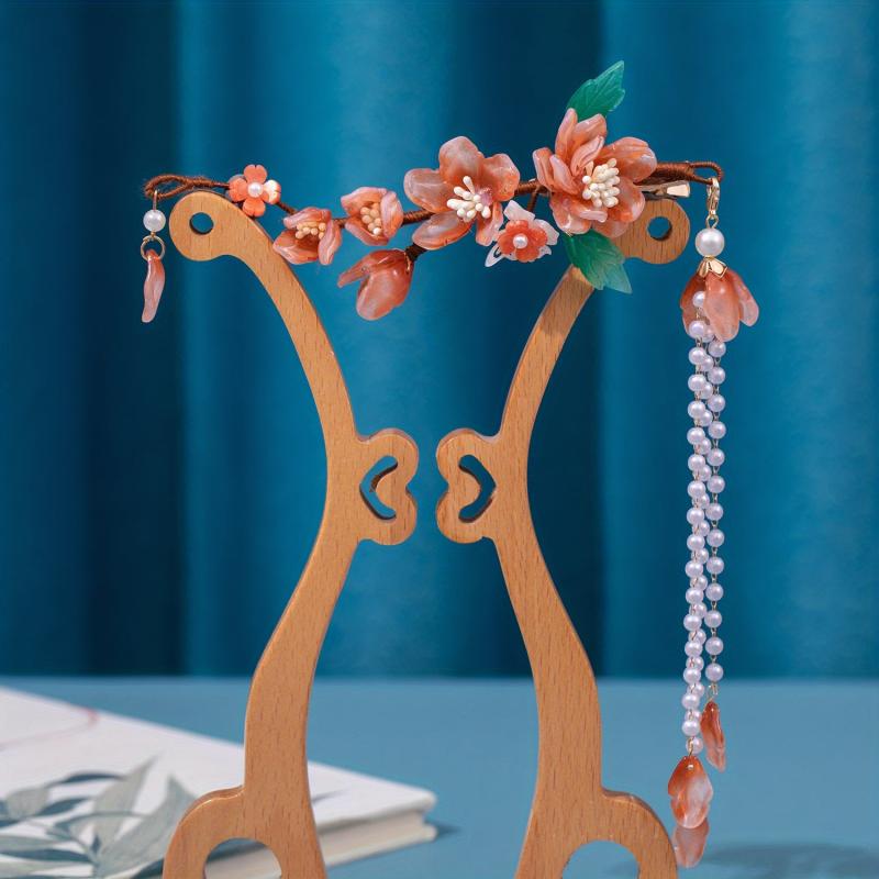 Ancient Style Flower Hair Clip with Tassel