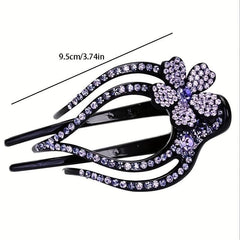 Flower & Rhinestone Hair Claw Large Hair Pin Headwear Hair Styling Accessory