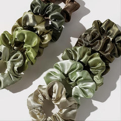 10pcs Smooth Texture Girls Hair Ring Satin Elastic Headdress