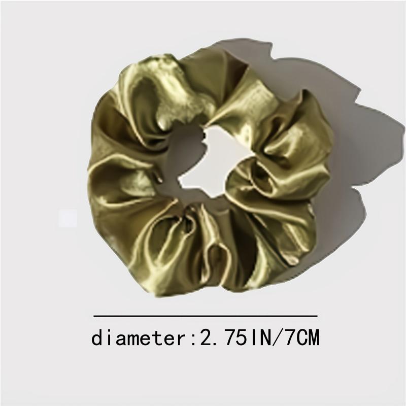 10pcs Smooth Texture Girls Hair Ring Satin Elastic Headdress