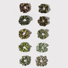 10pcs Smooth Texture Girls Hair Ring Satin Elastic Headdress