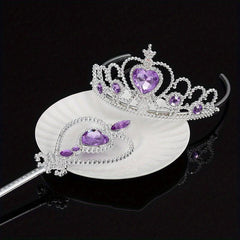 Princess Rhinestone Tiara Set Glitter Hair Accessories