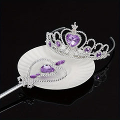 Princess Rhinestone Tiara Set Glitter Hair Accessories