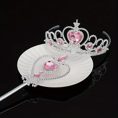 Princess Rhinestone Tiara Set Glitter Hair Accessories