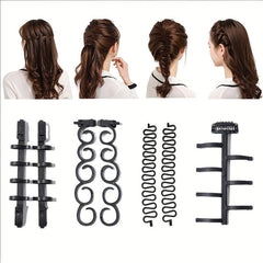 6 PCS Women Hair Braid Tool Weave Hair Braider Roller Styling DIY Accessories