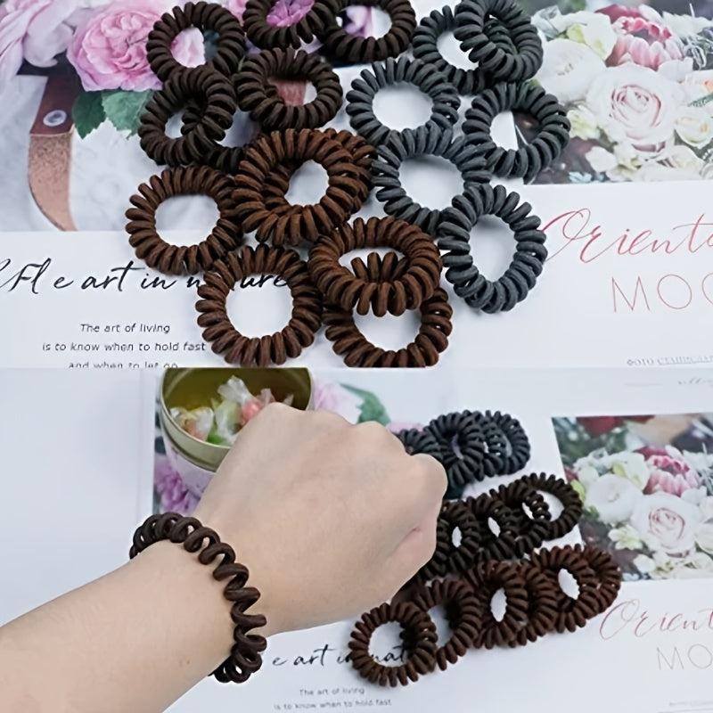 18pcs Spiral Hair Ties Ponytail Holder Coil Hair Ties - No Crease Hair Ties
