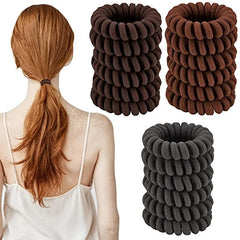 18pcs Spiral Hair Ties Ponytail Holder Coil Hair Ties - No Crease Hair Ties