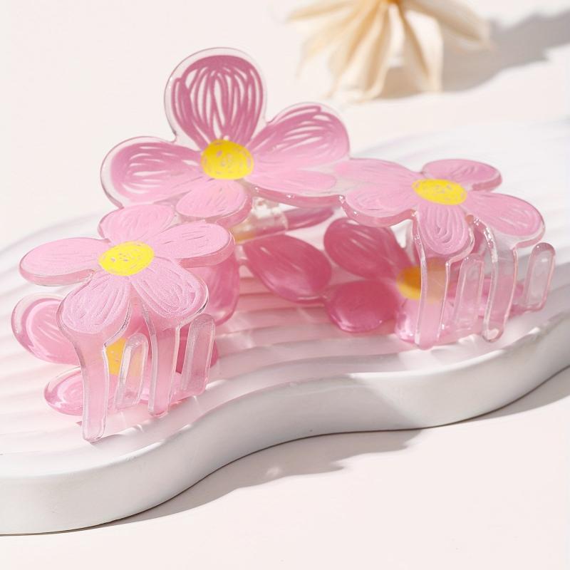 Graffiti Flower Hair Claw Clip Non-slip Ponytail Holder