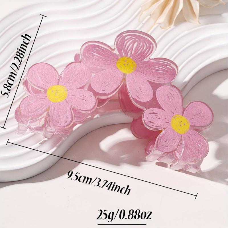 Graffiti Flower Hair Claw Clip Non-slip Ponytail Holder