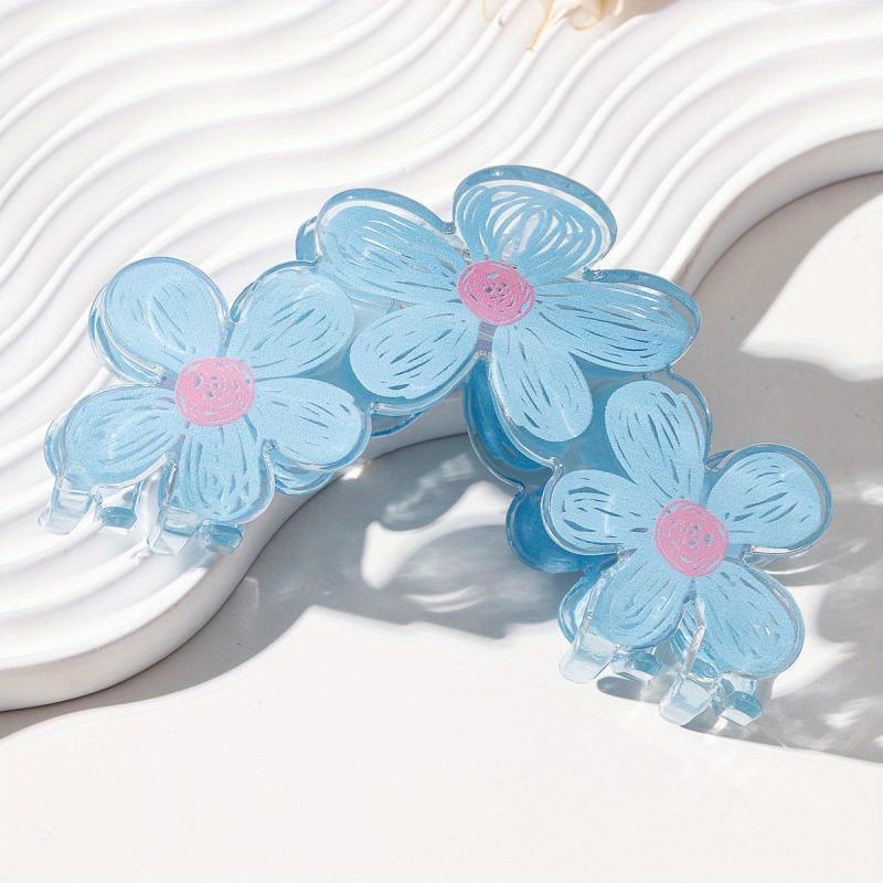 Graffiti Flower Hair Claw Clip Non-slip Ponytail Holder