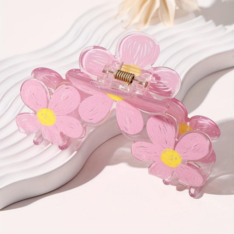 Graffiti Flower Hair Claw Clip Non-slip Ponytail Holder