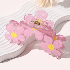 Graffiti Flower Hair Claw Clip Non-slip Ponytail Holder