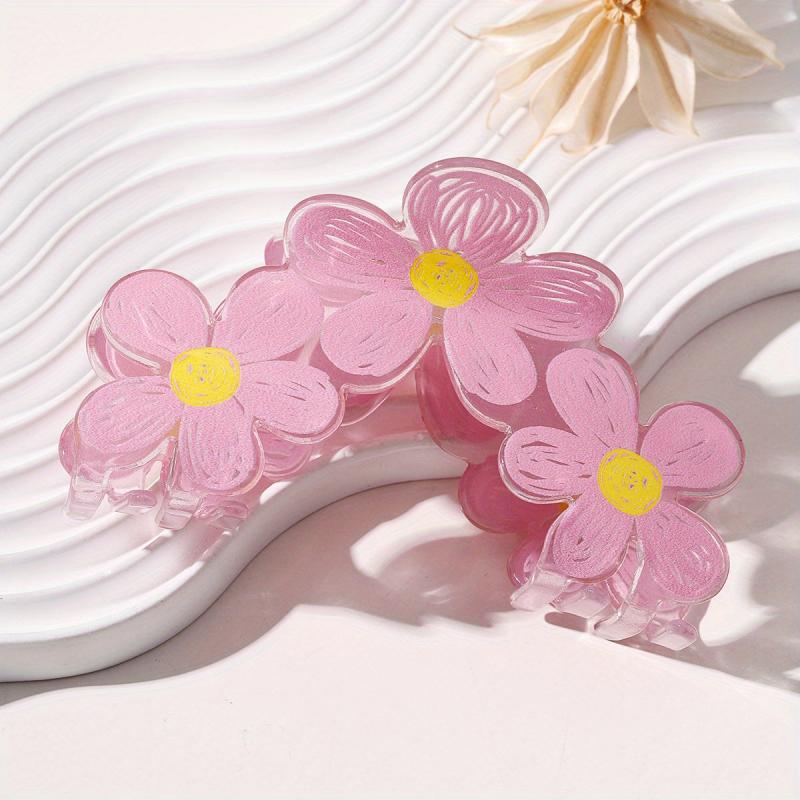 Graffiti Flower Hair Claw Clip Non-slip Ponytail Holder