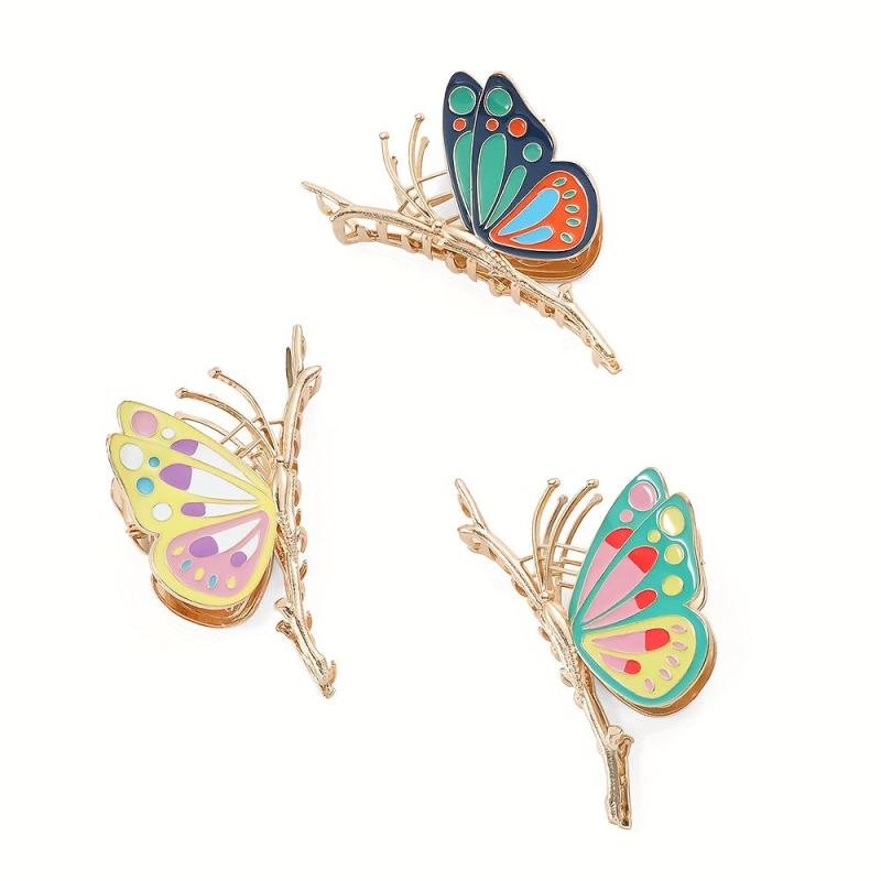 Butterfly Shape Alloy Hair Claw Ponytail Holder Hair Accessories