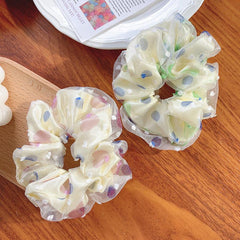 3pcs Colorful Dot Decor Scrunchies Sweet Hair Tie Style Hair Rope Elastic