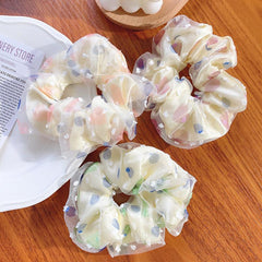 3pcs Colorful Dot Decor Scrunchies Sweet Hair Tie Style Hair Rope Elastic