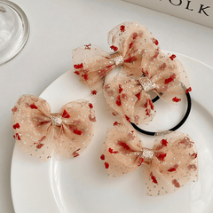 2PCS Mesh Bowknot Hair Tie for Kids and Women