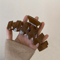 Wavy Hair Claw Solid Hair Claw Clip Large Nonslip Ponytail Holder