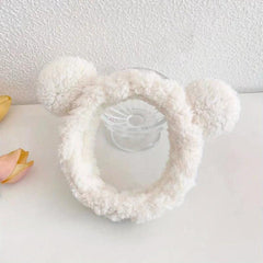 Bear Ear Headband Soft Facial Headband Head Wrap Plush Headband