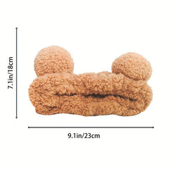 Bear Ear Headband Soft Facial Headband Head Wrap Plush Headband
