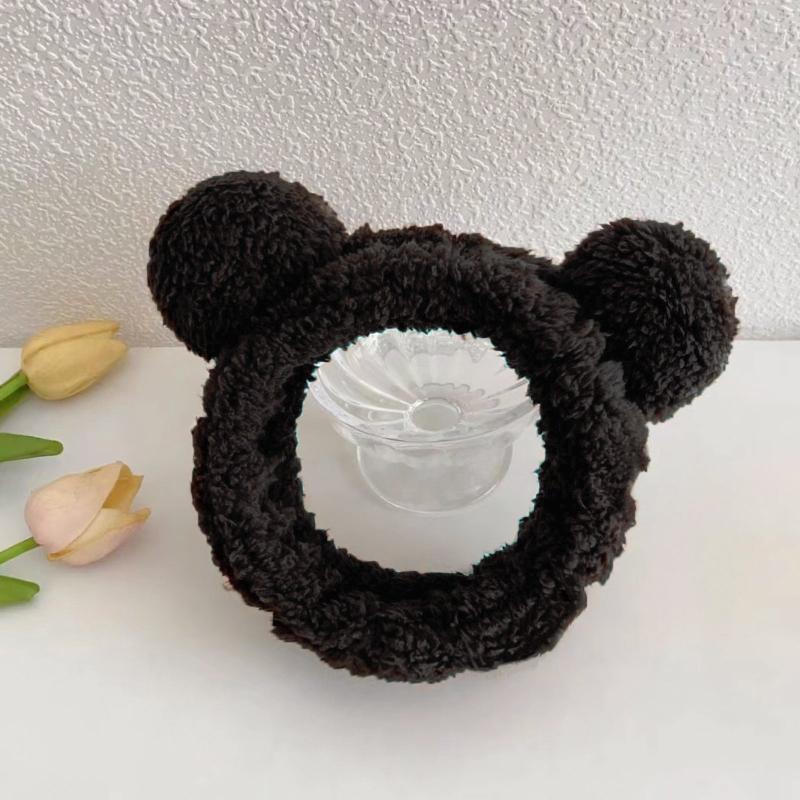 Bear Ear Headband Soft Facial Headband Head Wrap Plush Headband