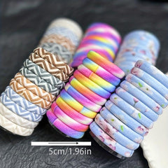 20Pcs Floral Soft Hair Ring High Elasticity Hair Tie For Women Girls
