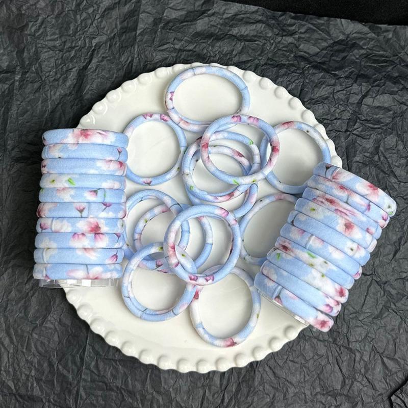 20Pcs Floral Soft Hair Ring High Elasticity Hair Tie For Women Girls