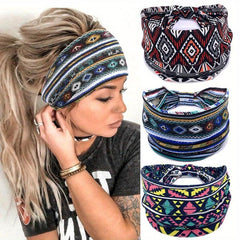 Bohemian Headband Leopard Print Hairband Twist Knotted Headscarf Set