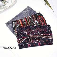 Bohemian Headband Leopard Print Hairband Twist Knotted Headscarf Set