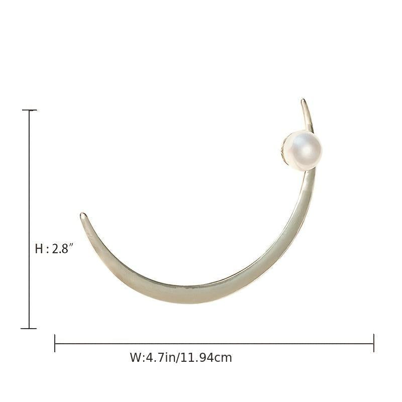 Silver Moon Pearl Hair Stick Metal Hair Sticks Hair Accessories Gold Bun Holder