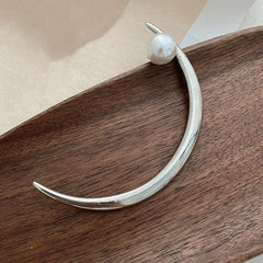 Silver Moon Pearl Hair Stick Metal Hair Sticks Hair Accessories Gold Bun Holder