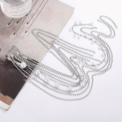 Rhinestone Tassel Hair Comb Back Head Ponytail Clip Y2K Style