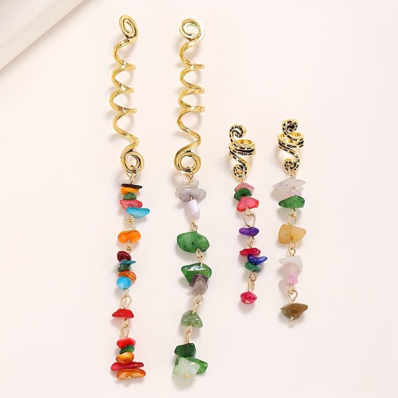 Metal Dreadlock Hair Clip Pendant Spiral Braid DIY Decoration