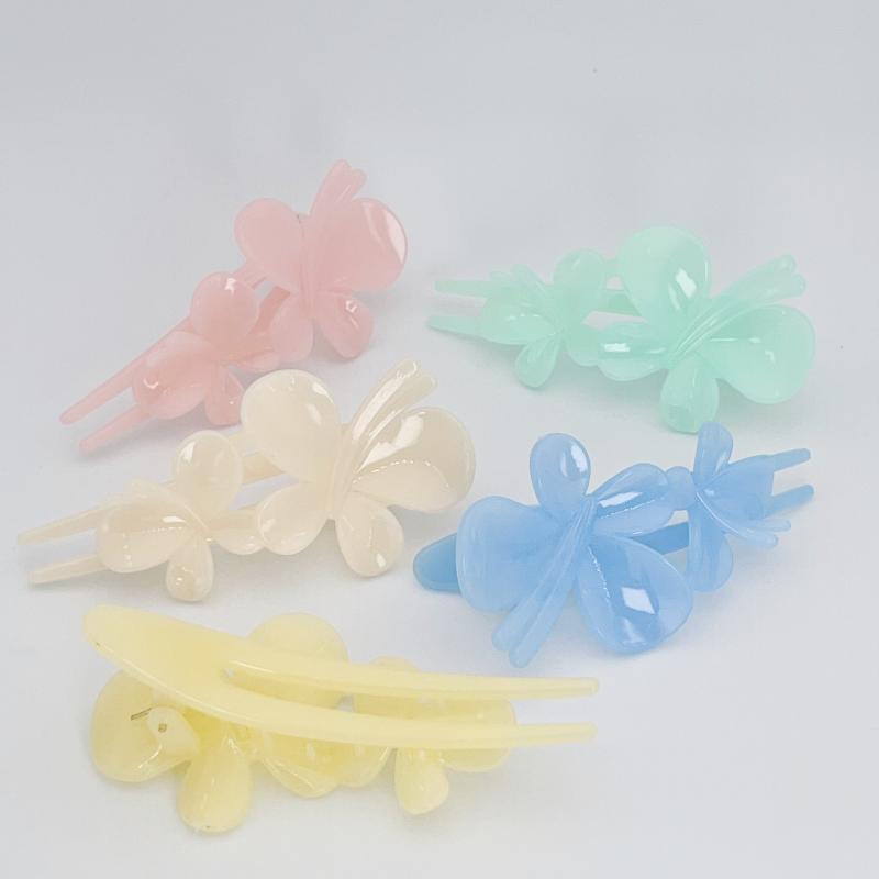 Acrylic Butterfly Hair Claw Solid Hair Clip Backe Head Clip