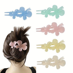 Acrylic Butterfly Hair Claw Solid Hair Clip Backe Head Clip