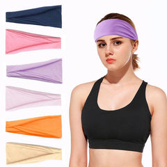 Solid Wide Brim Sports Headband Fitness Running Sweat Guide Band