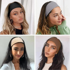 Solid Wide Brim Sports Headband Fitness Running Sweat Guide Band