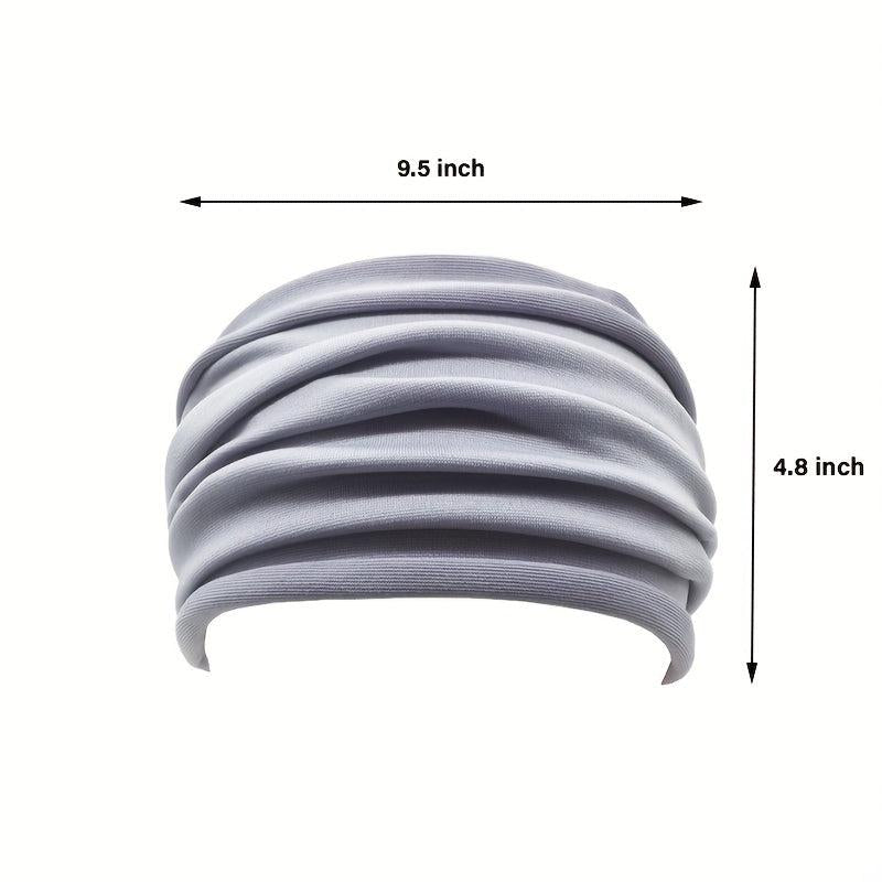 Pleated Hair Ornaments Non slip Elastic Headband Stretchy Yoga Sport
