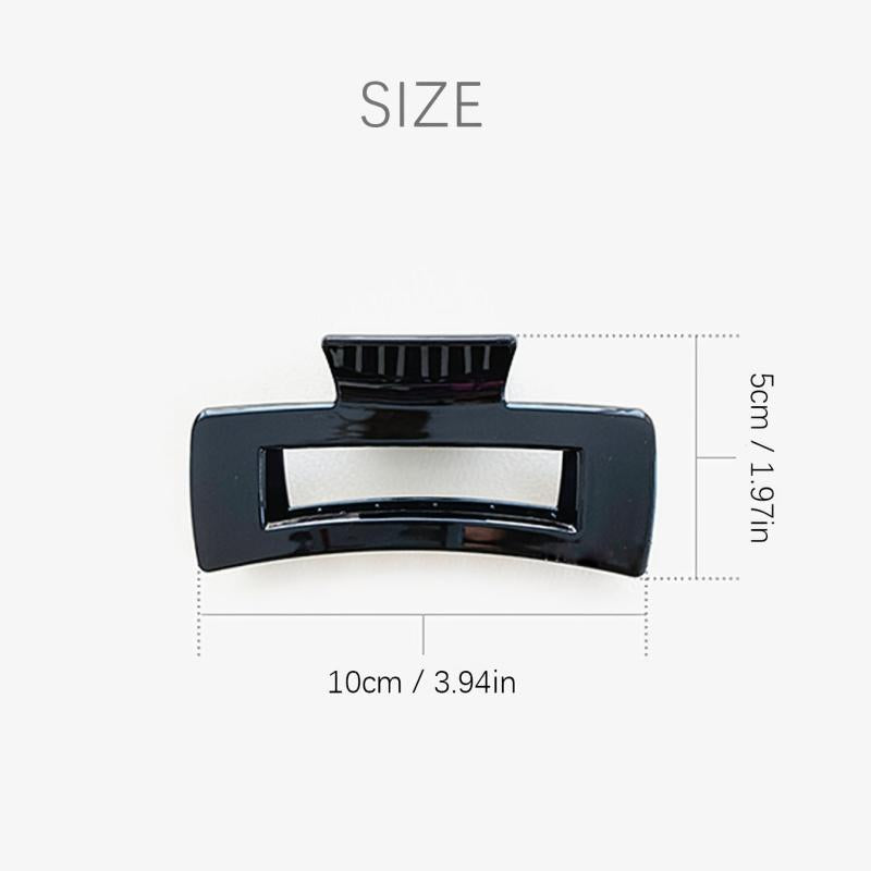 Rectangle Hair Claw Gloss And Matte Finish Strong Grip 1pc