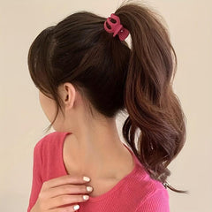 8pcs Rose Red Hair Claw Sweet Wavy Hair Clip Flower Shaped Jaw Claw