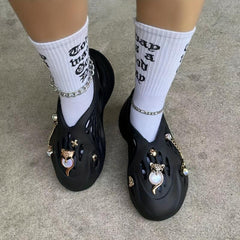 Fox Shape Crystal Shoe Charms for Sandals, Shoes - Metal Shoe Accessories