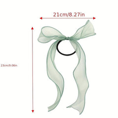 Organza Bow Scarf Hair Tie Long Ribbon Hair Tope Sweet Hair Ring